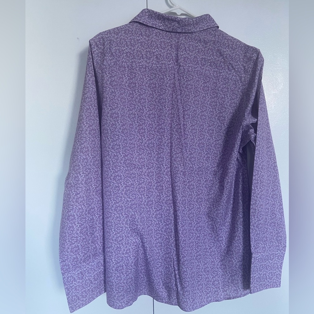 Eddie Bauer Purple Button-Up Shirt in Tall Size - Picture 7 of 12